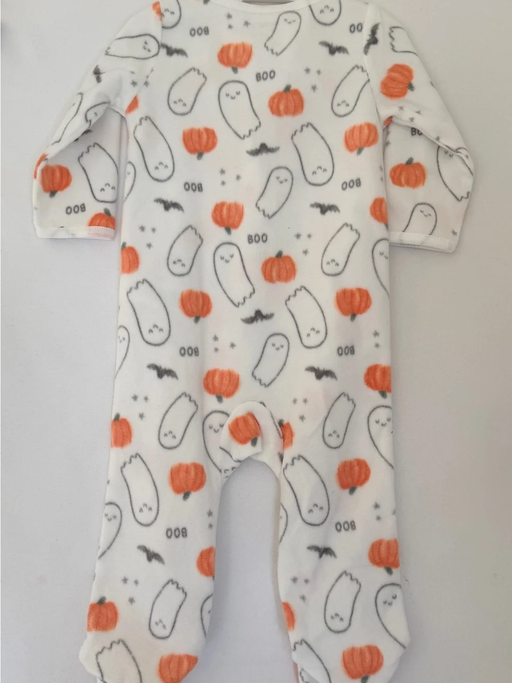 Carter's Halloween Fleece Footed Sleeper 9M Ghost Pumpkin Pajamas NWOT